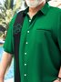 Big Size St. Patrick's Day Shamrock Chest Pocket Short Sleeve Bowling Shirt