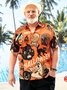 Big Size Black Cat Chest Pocket Short Sleeve Hawaiian Shirt