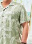 Big Size Palm Leaf Short Sleeve Aloha Shirt