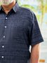 Big Size Lines Chest Pocket Short Sleeve Shirt