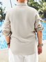 Big Size Plaid Panel Chest Pocket Long Sleeve Shirt