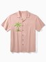 Hardaddy® Cotton Coconut Tree Embroidered Chest Pocket Aloha Shirt