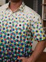 Gradient Color Polka Dots Chest Pocket Short Sleeve Casual Shirt
