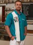 BBQ Pig Cooker Chest Pocket Short Sleeve Casual Shirt
