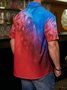 Independence Day Flag Chest Pocket Short Sleeve Shirt