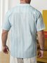 Hardaddy® Cotton Striped Coconut Tree Chest Pocket Resort Shirt