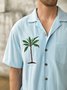 Hardaddy® Cotton Coconut Tree Embroidered Chest Pocket Aloha Shirt