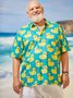 Big Size Duck Chest Pocket Short Sleeve Hawaiian Shirt