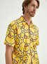 Yellow Duck Chest Pocket Short Sleeves Casual Shirt