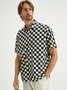 Funky Checkerboard Chest Pocket Short Sleeve Shirt