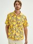 Yellow Duck Chest Pocket Short Sleeves Casual Shirt