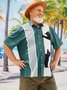 Big Size Cat Chest Pocket Short Sleeve Bowling Shirt