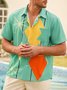 Men Printed Casual Summer Polyester Pockets Shirt Collar No Elasticity Regular H-Line Shirt