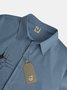 Colorblock Stripe Short Sleeve Shirt Cotton Linen Star Solid Long Sleeve Shirt
