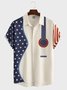 Men's American Flag Music Element Graphic Print Short Sleeve Shirt