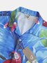 Mens Fancy Hawaiian Floral Parrots Print Casual Short Sleeve Aloha Shirt