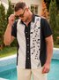 Mens Retro Music Note Print Up To 4XLT Jazz Style Shirt