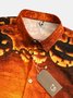 Men's Halloween Pumpkin Cat Element Graphic Print Short Sleeve Shirt
