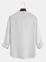 Men's Casual Cotton Linen Long Sleeve Pullover Shirt