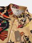 Men's Halloween Fun Cat Print Casual Breathable Hawaiian Short Sleeve Shirt