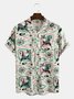 Black Cat Graphic Men's Casual Short Sleeve Chest Pocket Loose Shirt