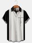 Mens Crucifix Print Casual Breathable Short Sleeve Bowling Shirt