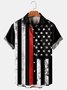 Mens Funky American Flag Print Casual Breathable Short Sleeve Aloha Shirt
