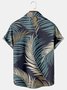 Mens Tropical Plant Print Casual Breathable Hawaiian Short Sleeve Shirt
