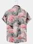 Men's Printed Casual Breathable Flamigo Short Sleeve Hawaiian Shirt