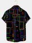 Men's Rainbow Line Print Casual Short Sleeve Hawaiian Shirt