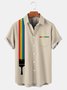 Rainbow Graphic Men's Casual Chest Pocket Short Sleeve Shirt