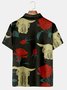 Casual Culture Collection Vintage Floral and Bull Tau Element Lapel Short Sleeve Polo Print Top