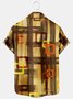 Men's Basic Geometric Pattern Print Casual Short Sleeve Hawaiian Shirt