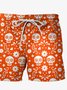 Mexican Skull Graphic Men's Casual Beach Shorts