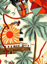 Men's Botanical Print Casual Moisture Absorbent Breathable Fabric Hawaiian Short Sleeve Shirt