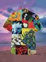 Mens Vincent Van Gogh Art Painting Print Casual Breathable Short Sleeve Aloha Shirt