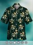 Men's Vintage Leaf Print Casual Breathable Hawaiian Short Sleeve Shirt