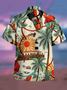 Men's Botanical Print Casual Moisture Absorbent Breathable Fabric Hawaiian Short Sleeve Shirt