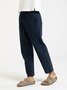 Cotton And linen Style American Casual Basic all-match linen Nine-Point Pants