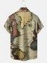 Men's Vintage Map Print Casual Breathable Short Sleeve Shirt