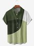 Men Color Block Print Front Buttons Soft Breathable Casual Aloha Shirts