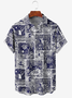 Men's Coconut Tree Floral Print Moisture-Breathable Fabric Hawaiian Lapel Short Sleeve Shirt