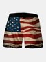 Men's American Flag Print Beach Pants