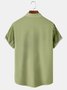 Men's Stone Print Casual Fabric Fashion Lapel Pocket Short Sleeve Shirt