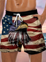 Men's American Flag Print Beach Pants