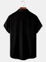 Mens Classic Striped Print Lapel Chest Pocket Short Sleeve Bowling Shirts