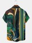 Men's Stone Pattern Floral Print Casual Fabric Lapel Short Sleeve Hawaiian Shirt