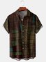 Men's Retro Geometric Print Casual Breathable Short Sleeve Shirt