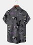 Men's Halloween Print Casual Short Sleeve Hawaiian Shirt with Chest Pocket