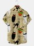 Men's Halloween Print Casual Short Sleeve Hawaiian Shirt with Chest Pocket